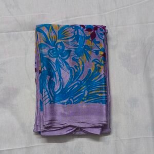Lavender Blue Chiffon Saree