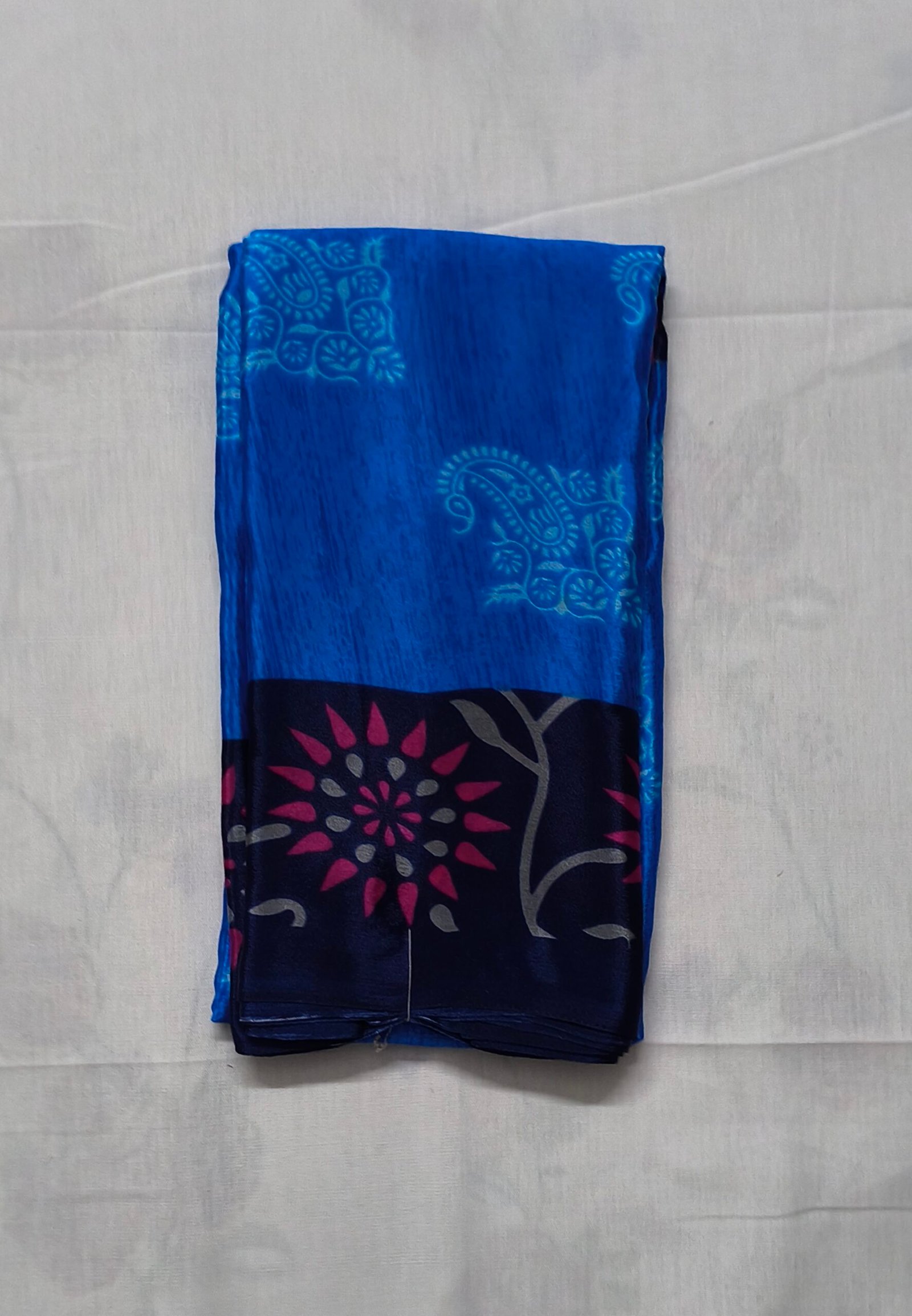 Electric Blue Chiffon Saree