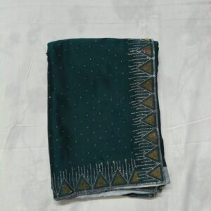 Green Moonlight Shimmer Saree