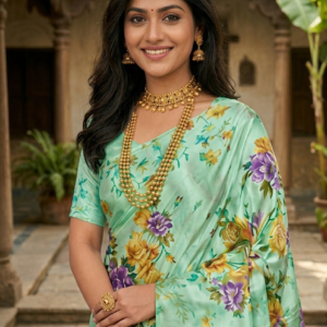 Mint Green Chiffon Saree