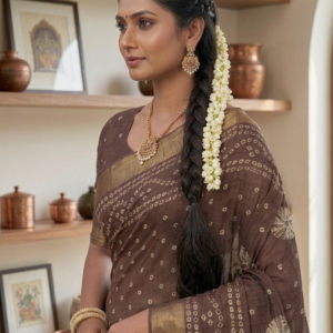 Rustic Brown Handloom Silk Saree