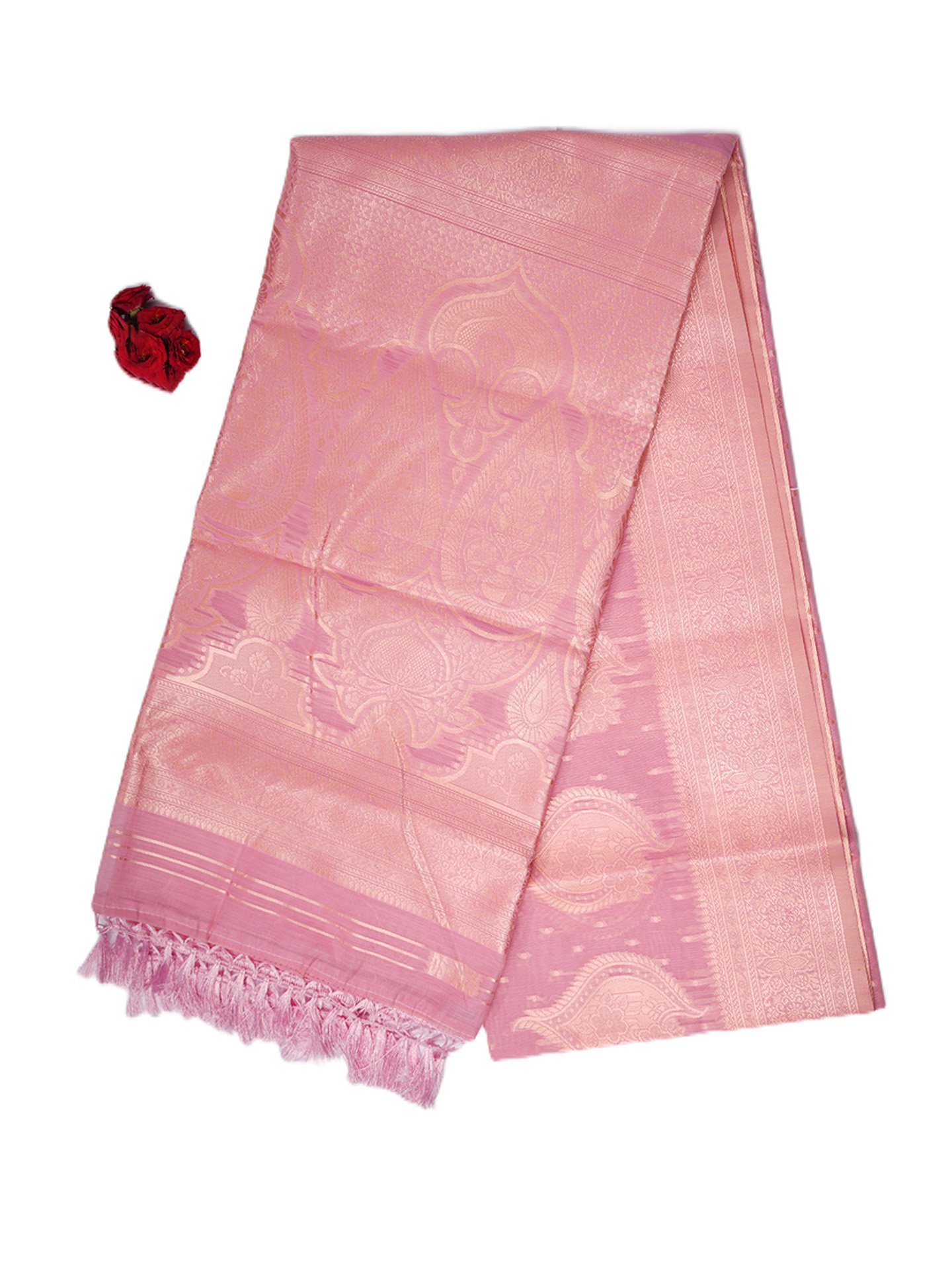 Royal Rose Jacquard Silk Cotton Saree - Image 6