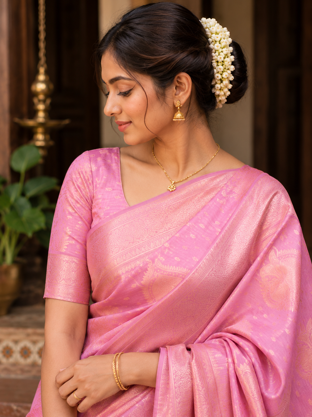 Royal Rose Jacquard Silk Cotton Saree